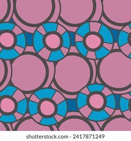Seamless pattern with geometric aboriginal ornament. Ethnic tribal rounded color background. Afican, australian motiph. Dots painting. Vector illustration, template design for cloth, card, fabric.