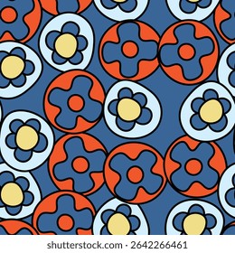 Seamless pattern with geometric aboriginal ornament. Ethnic tribal rounded color background. Afican, australian motiph. Dots painting. Vector illustration, template design for cloth, card, fabric.
