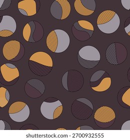 Padrão contínuo com ornamento aborígine geométrico. Fundo étnico tribal de cor arredondada. Africano, motifo australiano. Pintura de pontos. Ilustração vetorial, design de modelo para tecido, cartão, tecido.