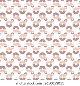 Seamless Pattern Geometric Abstract Circles and Rings in Orange Tones