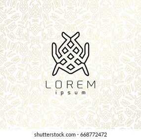 Seamless pattern with geometric abstract fancy logo design