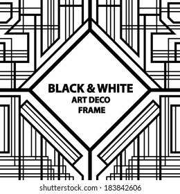 seamless pattern, geometric pattern, art deco with intertwined stripes, black and white