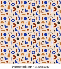 Seamless pattern of the geometric art shapes