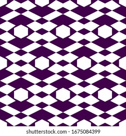 Patrón sin problemas. Fondo geométrico. Papel pintado étnico. Rombos, hexágonos, figuras adornadas. Fondo de formas simples. Motivo de los polígonos. Papel digital, impresión textil, diseño web, abstracto. Vector .