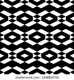Seamless pattern. Geometric backdrop. Folk motif. Rhombuses, parallelograms, triangles, hexagons ornament. Shapes background. Ethnic wallpaper. Digital paper, textile print, web design, abstract.