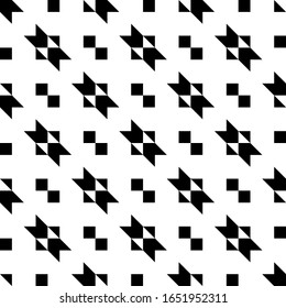 Seamless pattern. Geometric backdrop. Triangular shapes, squares, figures wallpaper. Ethnic motif. Forms, checks background. Triangles, chevrons, tiles ornament. Textile print, web design. Vector art.