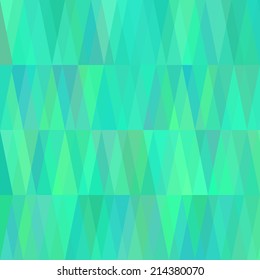 Seamless Pattern Geometric Background with Abstract Triangle Christmas Trees in Shades of Green and Blue for Happy New Year Gift Wrapping Paper or Greeting