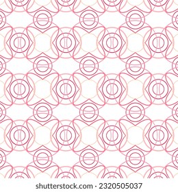 Seamless pattern Geometric seamless background pattern abstract sweet pink flower and outline design pattern. Vintage abstract geometric on white background for prints, textile, wrapping, fabric.