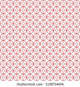 Seamless pattern, geometric background with red circle and square element