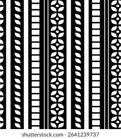 a seamless pattern of geometric in black and white