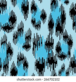 Seamless pattern with geometric blue leopard spots