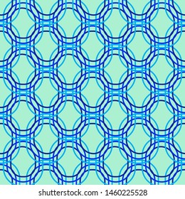Seamless pattern geometric blue tiled tracery ornate repeat background for textile, print, wrapping