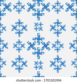 Seamless pattern geometric blue wave modern