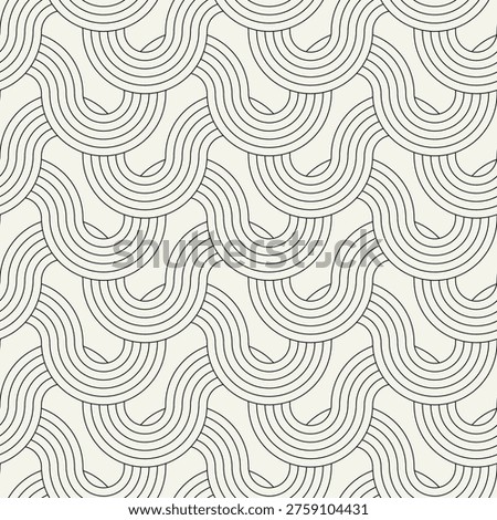 Seamless pattern. Geometric bold striped ornament. Stylish monochrome background. Vector repeating texture with winding ribbons