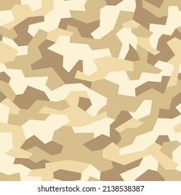 Seamless pattern with geometric camouflage. Abstract military modern polygonal background for fabric and fashion print. Vector illustration.