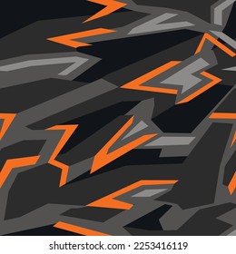 Nahtlose Muster geometrische Tarnung. Abstrakter Camo. Auf Textilien drucken. Vektorgrafik.