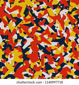 Seamless pattern with geometric camouflage. Vector background