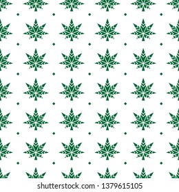 Seamless pattern of geometric Cannabis and diamond icon. Good for backdrop, wrapping, packaging, label and textile.
