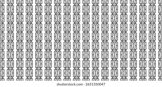 Seamless pattern of geometric chains with robotic face-like elements, perfect for tech or futuristic design themes. Pattern, Geometric, Technology, Abstract, Repetition.
