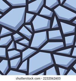 Seamless pattern with geometric chaotic tiles. Abstract modern endless background. Vector illustration.