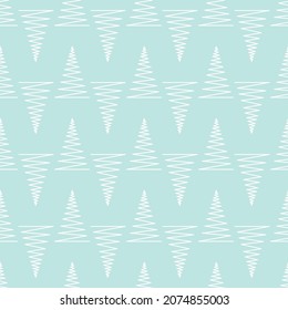 Patrón sin foco con árboles de Navidad geométricos. Colección de vacaciones de invierno. Feliz Navidad y Feliz Año Nuevo abstracto diseño de fondo texturizado. Papel moderno y elegante. Ilustración vectorial.