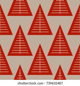 Seamless pattern with geometric Christmas trees. Winter holidays collection. Merry Christmas and Happy New year. Abstract textured background design. Modern elegant wallpaper. Vector illustration.