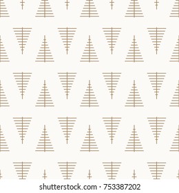 Seamless pattern with geometric Christmas trees. Winter holidays collection. Merry Christmas and Happy New year. Abstract textured background design. Modern elegant wallpaper. Vector illustration.