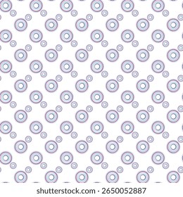 Seamless Pattern of Geometric Circles in Purple and Blue on White Background