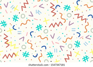 seamless pattern with geometric color doodles