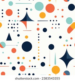 Seamless pattern, geometric, colorful shapes