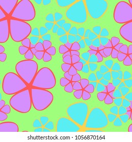 A seamless pattern of geometric colors of two different sizes and two colors.