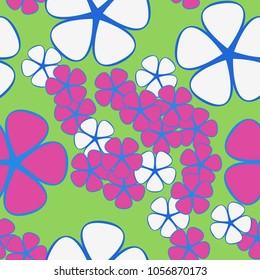 A seamless pattern of geometric colors of two different sizes and two colors.