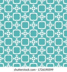 Seamless pattern with geometric and cross floral elements. Vector illustration