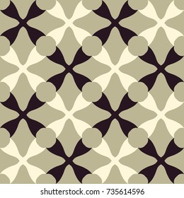 Seamless pattern with geometric crosses. Monochrome abstract artwork.