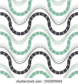 seamless pattern with geometric 
curves on white background