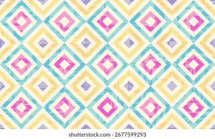 Seamless pattern geometric. Delicate colors beautiful ornament. Geometric fashion fabric print. Seamless vector pattern.