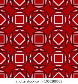 Seamless pattern with geometric design. Black red and white background for wallpapers, textile and fabrics.