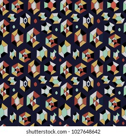 seamless pattern with a geometric pattern of diamonds on a dark background