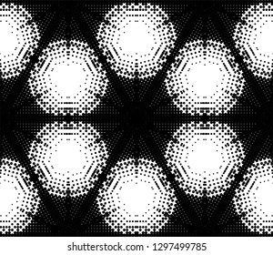 Seamless pattern with geometric dotted tiles and arabic pattern grid for abstract background or wrapping paper