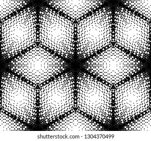 Seamless pattern with geometric dotted tiles and arabic pattern grid for abstract background or wrapping paper