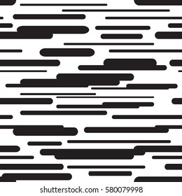 Seamless pattern with geometric dynamic background with black lines and rounded shapes in a modern material design style. Vector abstract design for your flyers, cards, banners, textile, printing