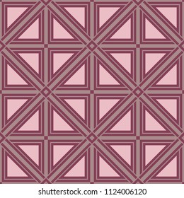 Seamless pattern with geometric elements. Dark red background for fabrics, wallpapers and textile