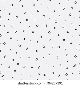 Seamless pattern with geometric elements hipster style. Templates suitable for posters, postcards, fabric or wrapping paper. Minimal pattern Black and white
