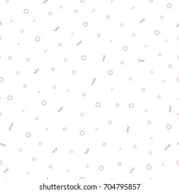 Seamless pattern with geometric elements Pattern hipster style Templates suitable for posters, postcards, fabric or wrapping paper Minimal pattern Pink and blue