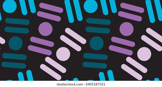 Seamless pattern. Geometric elements, messy lines and circles in urban colors to create a modern and perfect texture for wrapping paper, packaging, fabrics and wallpaper.