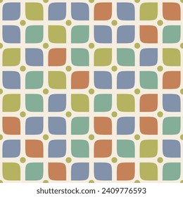 Seamless pattern with geometric elements in retro style. Vector illustration