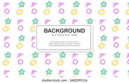 Seamless pattern with geometric elements. Simply background in hipster Memphis style for posters, postcards, fabric or wrapping paper ect.