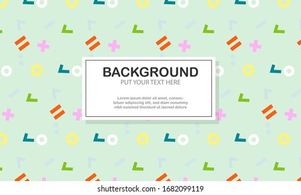 Seamless pattern with geometric elements. Simply background in hipster Memphis style for posters, postcards, fabric or wrapping paper ect.