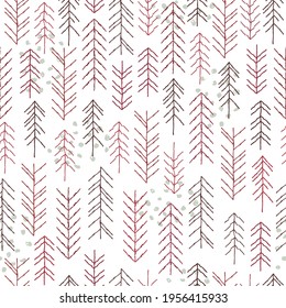 Seamless pattern with geometric elements in tribal style. Prehistoric drawings. Outline.