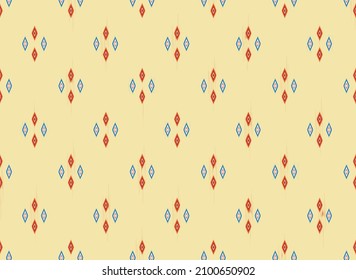 Patrón sin foco Geométrico étnico oriental ikat patrón sin fisuras estilo tradicional Diseño, alfombra, papel de pared, ropa, envoltura, Batik,tela,Ilustración vectorial para el fondo .estilo bordado.